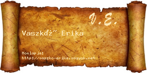 Vaszkó Erika névjegykártya
